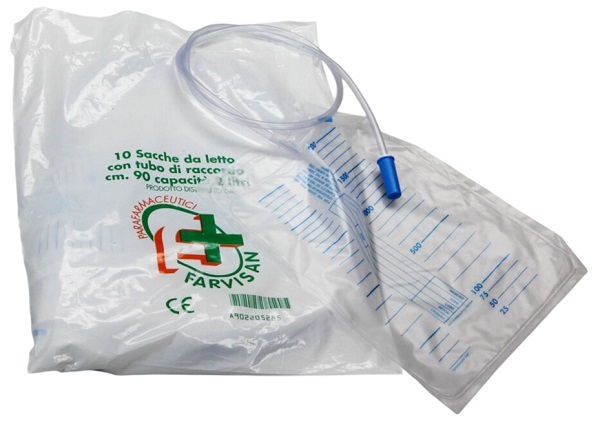 SACCA PER URINA LETTO MONOUSO NON STERILE 2000 ML TUBO 90 CMVALVOLA ANTIREFLUSSO SENZA RUBINETTO DI SCARICO - latuafarmacia.org
