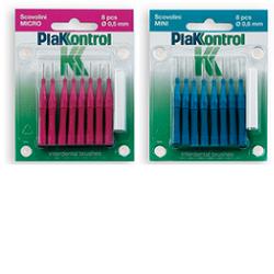 PLAKKONTROL SCOVOLINO MINI 0,6 MM 8 PEZZI + MANICO - latuafarmacia.org