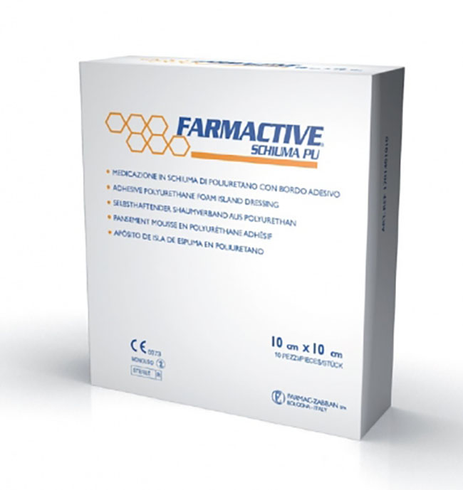 CEROTTO FARMACTIVE SCHIUMA IN POLIURETANO 10X10 CM 10 PEZZI - latuafarmacia.org