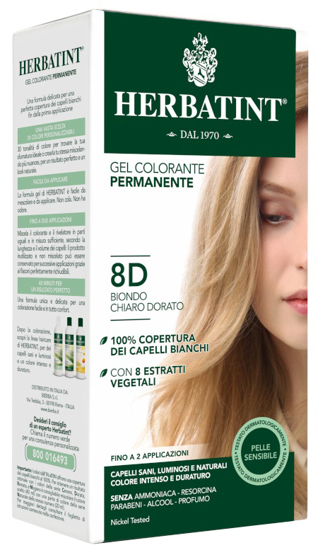 HERBATINT 8D BIONDO CHIARO DORATO 150 ML - latuafarmacia.org