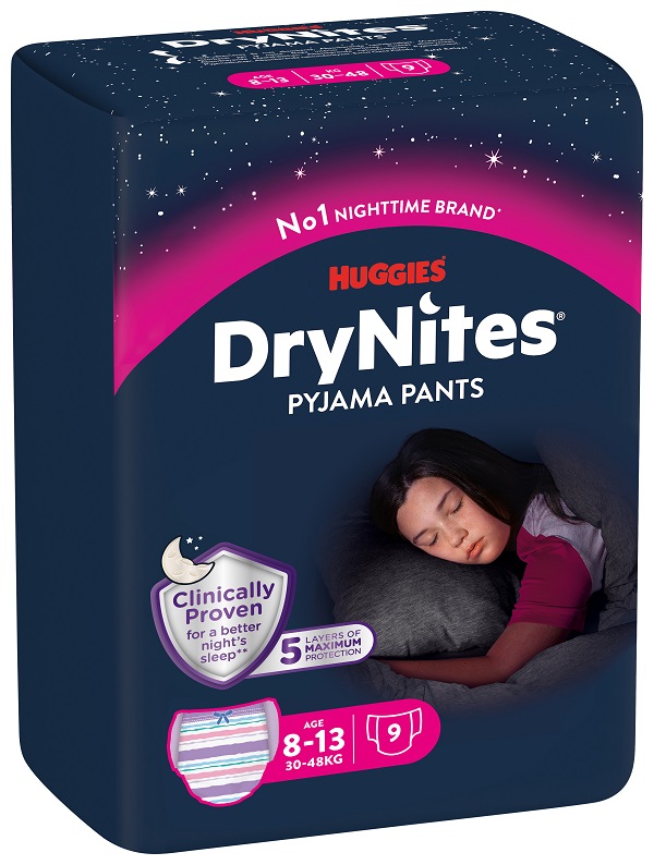 PANNOLINO HUGGIES DRYNITES 8/13 ANNI GIRL L 30/48KG 9 PEZZI - latuafarmacia.org