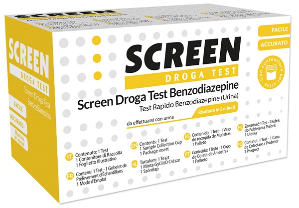 SCREEN DROGA TEST BENZODIAZEPINE TEST ANTIDROGA CON CONTENITORE URINA - latuafarmacia.org