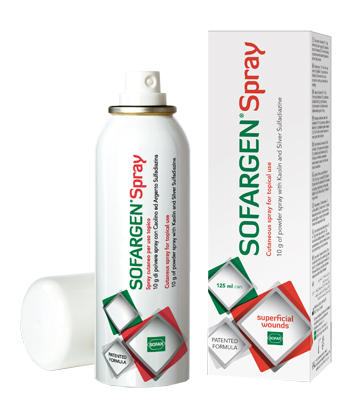 MEDICAZIONE IN POLVERE SPRAY CON CAOLINO E ARGENTO SULFADIAZINA 1% SOFARGEN SPRAY 10 G BOMBOLETTA PRESSURIZZATA 125 ML - latuafarmacia.org