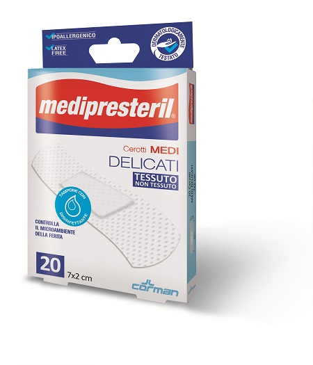 CEROTTO MEDIO MEDIPRESTERIL DELICATO TNT 7X2CM 20 PEZZI - latuafarmacia.org