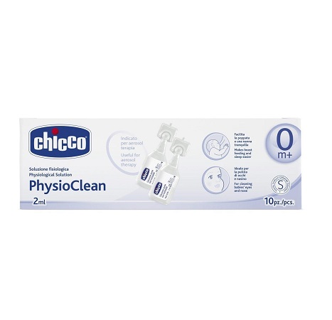 CHICCO PHYSIOCLEAN SOLUZIONE FISIOLOGICA 10 FLACONCINI 2 ML - latuafarmacia.org