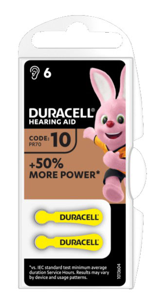 DURACELL ACTIVAIR HEARING AID EASY TAB 10 GIALLO BATTERIA PER APPARECCHIO ACUSTICO 6 PEZZI - latuafarmacia.org