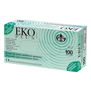 GUANTO IN LATTICE SUPERFICIE LISCIA TALCATO 100 PEZZI ARTICOLO EKO 8 - latuafarmacia.org