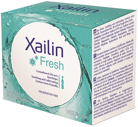 XAILIN FRESH GOCCE OCULARI CARBOSSIMETILCELLULOSA 0,5% 30 FLACONCINI MONODOSE 0,4 ML - latuafarmacia.org