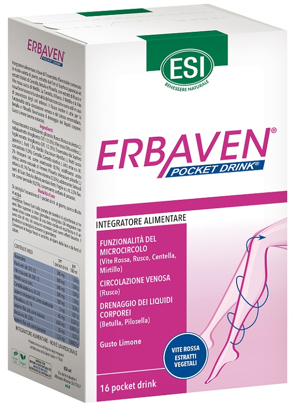 ESI ERBAVEN 16 POCKET DRINK X 20 ML GUSTO LIMONE - latuafarmacia.org