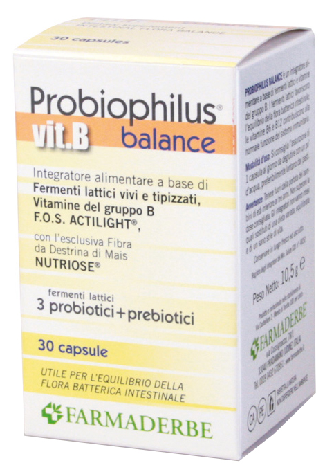 PROBIOPHILUS VIT B BALANCE 30 CAPSULE - latuafarmacia.org