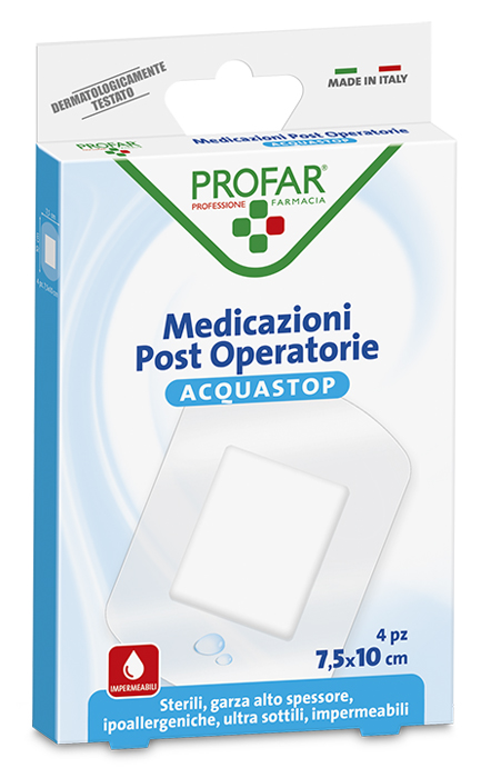 ACQUASTOP MEDICAZIONE POST OPERATORIA 7,5X10 CM PROFAR MED 4 PEZZI - latuafarmacia.org