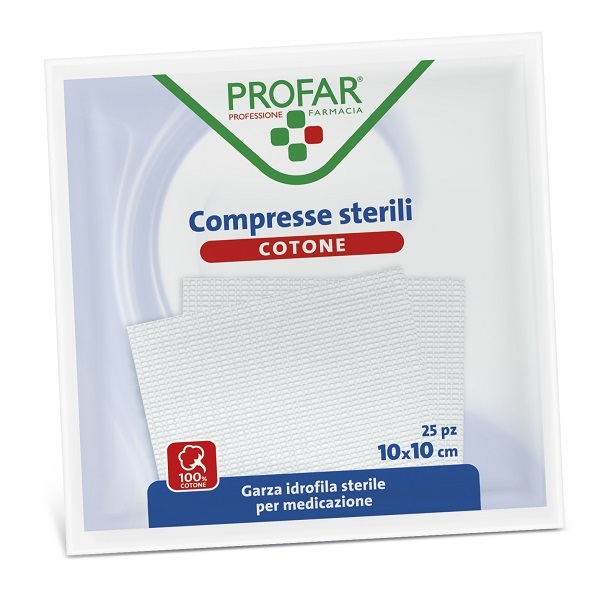 GARZA IDROFILA PROFAR COMPRESSA STERILE 10X10 CM 25 PEZZI - latuafarmacia.org