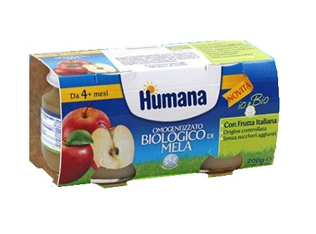 HUMANA OMOGENEIZZATO MELA BIO 2 VASETTI 100G - latuafarmacia.org