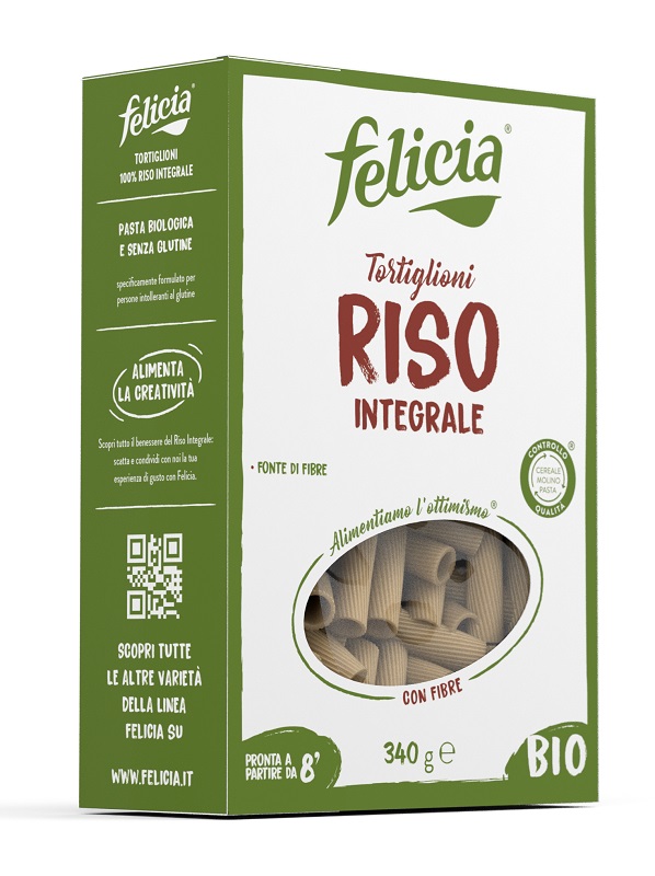 FELICIA BIO RISO INTEGRALE TORTIGLIONI 340 G - latuafarmacia.org