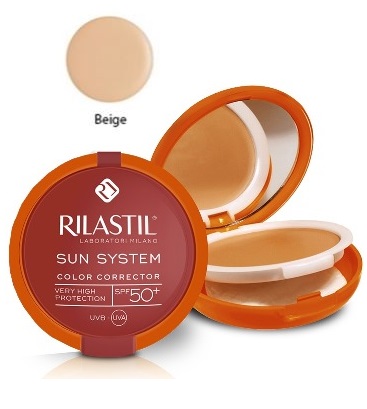 RILASTIL SUN SYSTEM PHOTO PROTECTION THERAPY SPF50+ COMPATTO BEIGE 10 ML - latuafarmacia.org