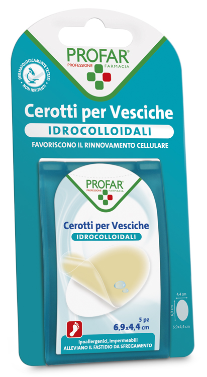 CEROTTO VESCICHE IDROCOLLOIDALE PROFAR 6,9X4,4 5 PEZZI - latuafarmacia.org
