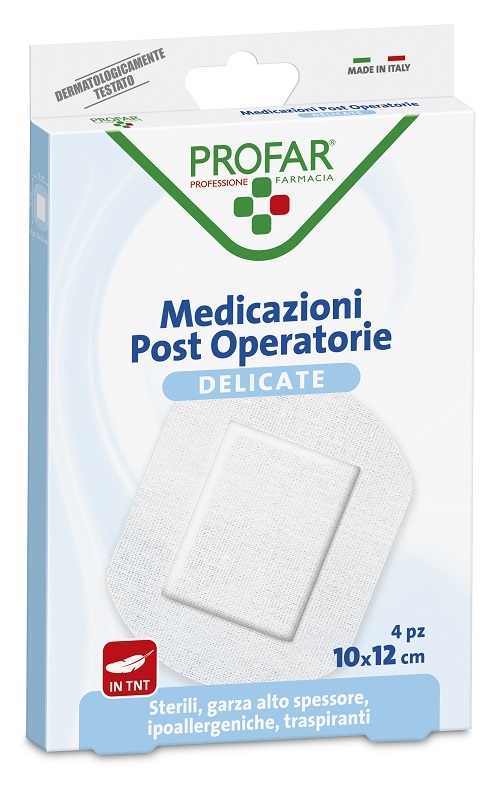 MEDICAZIONE POST OPERATORIA STERILE GARZA ANTIADERENTE 10X12 CM 4 PEZZI PROFAR - latuafarmacia.org