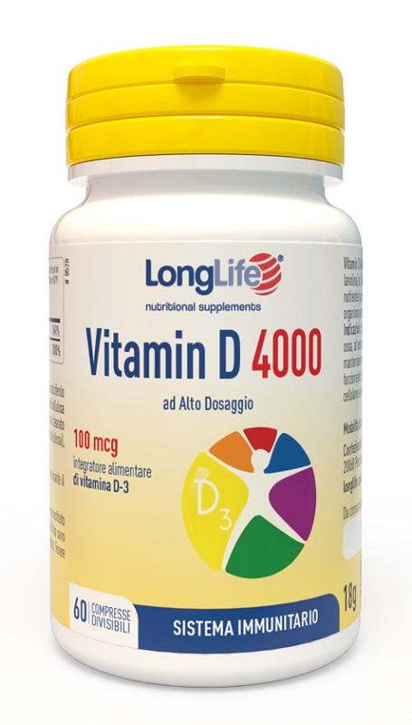 LONGLIFE VITAMIN D 4000UI 60 COMPRESSE DIVISIBILI - latuafarmacia.org