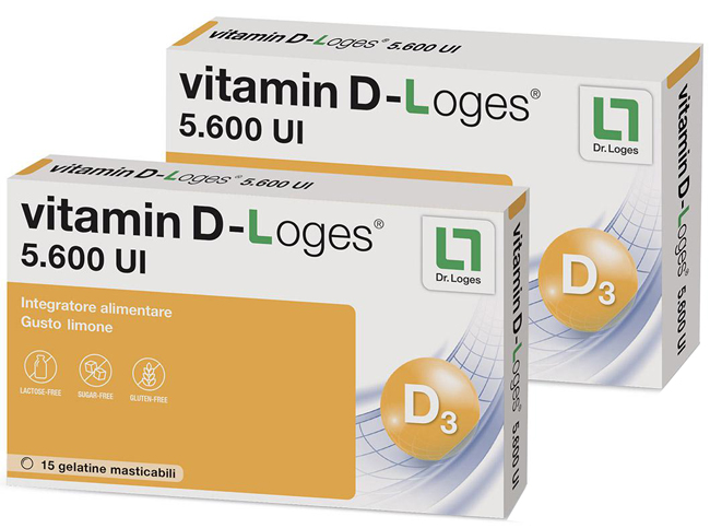 VITAMIN D-LOGES 30 GELATINE MASTICABILI GUSTO LIMONE 42 G - latuafarmacia.org