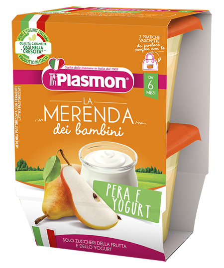 PLASMON LA MERENDA DEI BAMBINI SAPORI DI NATURA PERA YOGURT ASETTICO 2 X 120 G - latuafarmacia.org