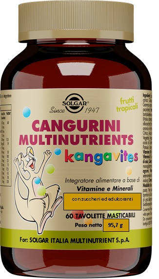 CANGURINI MULTINUTRIENTS FRUTTI TROPICALI 60 TAVOLETTE - latuafarmacia.org