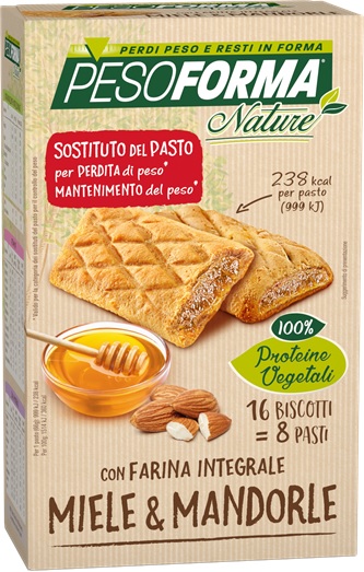 PESOFORMA BISCOTTO INTEGR MIELE MANDORLE 16 PEZZI 33 G - latuafarmacia.org