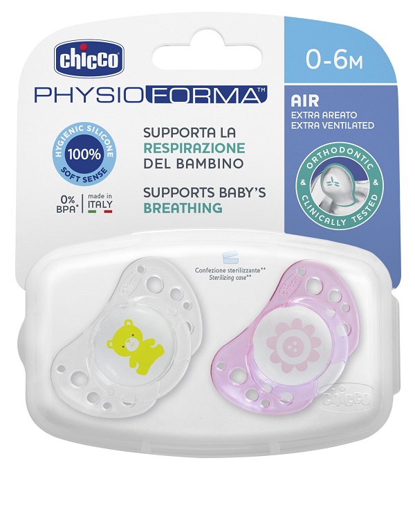CHICCO SUCCHICCO AIR GIRL SILICONE 0-6 MESI 2 PEZZI - latuafarmacia.org