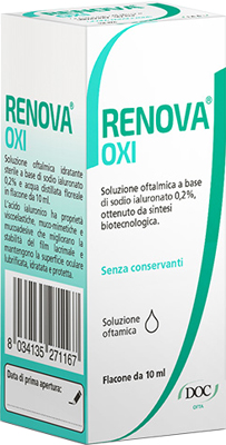 RENOVA OXI COLLIRIO SOLUZIONE OFTALMICA A BASE DI ACIDO IALURONICO 0,2% FLACONE DA 10 ML - latuafarmacia.org