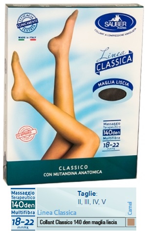 SAUBER CLASSICO COLLANT 140 DENARI MAGLIA LISCIA CAMEL 3 - latuafarmacia.org