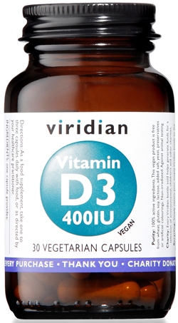 VIRIDIAN VITAMIN D3 400IU 30CPS - latuafarmacia.org