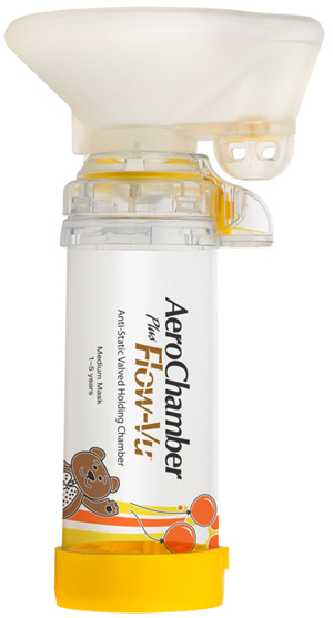 CAMERA DI TENUTA CON VALVOLA AEROCHAMBER PLUS FLOW VU PEDIATRICO MEDIUM 1-5 ANNI - latuafarmacia.org