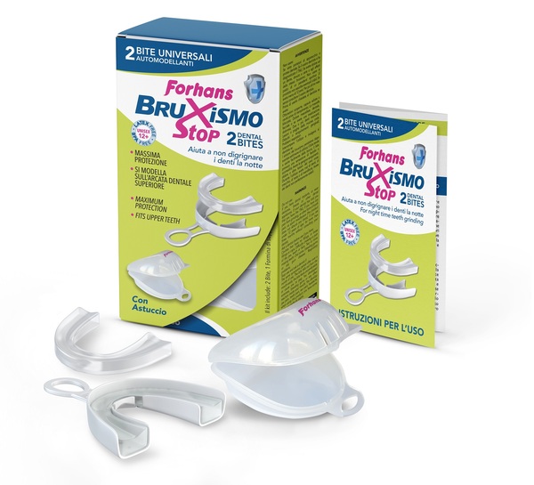 BITE UNIVERSALI AUTOMODELLANTI BRUXISMO STOP FORHANS 2 PEZZI - latuafarmacia.org