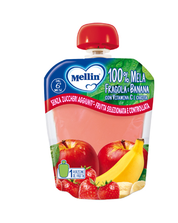 MELLIN POUCH MELA/FRAGOLA/BANANA 90 G - latuafarmacia.org