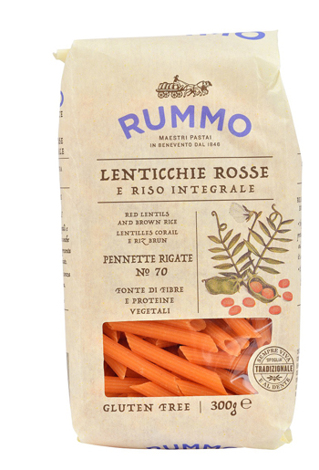 RUMMO PENNETTE RIGATE N 70 LENTICCHIE ROSSE E RISO INTEGRALE 300 G - latuafarmacia.org