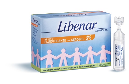 SOLUZIONE SALINA IPERTONICA 3% LIBENAR PER INALAZIONE CON AEROSOL 18 FLACONCINI MONOUSO X 4ML - latuafarmacia.org