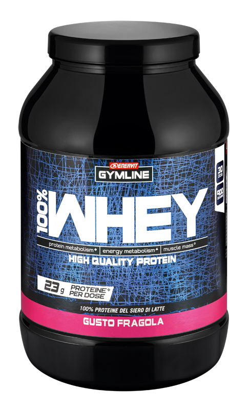 GYMLINE 100% WHEY CONCENTRATE FRAGOLA 900 G - latuafarmacia.org