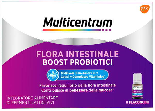 MULTICENTRUM FLORA INTESTINALE BOOST PROBIOTICI 8 FLACONCINI - latuafarmacia.org