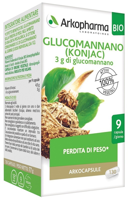 ARKO CAPSULE GLUCOMANNANO BIO 130 CAPSULE - latuafarmacia.org