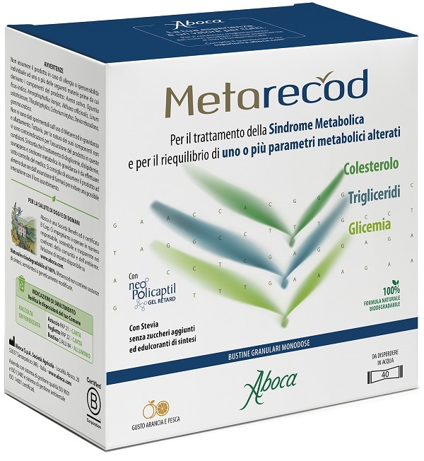 METARECOD 40 BUSTINE GRANULARI X 2,5G GUSTO ARANCIA E PESCA - latuafarmacia.org