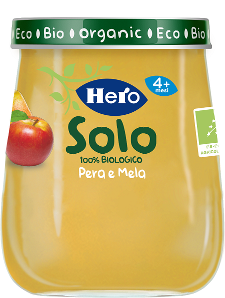 HERO SOLO OMOGENEIZZATO PERA MELA 100% BIO 120 G - latuafarmacia.org