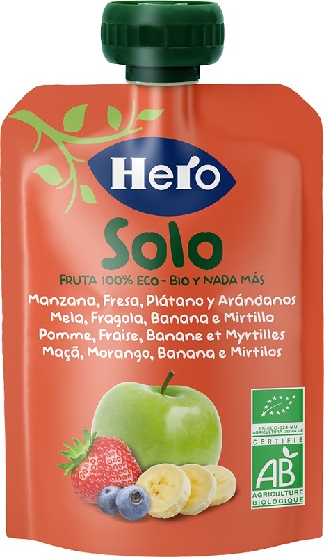 HERO SOLO FRUTTA FRULLATA 100% BIO MELA BANANA FRAGOLA 100 G - latuafarmacia.org