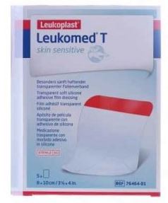 LEUKOMED T PLUS SKIN SENSITIVE MEDICAZIONE POST-OPERATORIA TRASPARENTE MPERMEABILE CON MASSA ADESIVA AL SILICONE 8X10CM 5 PEZZI - latuafarmacia.org