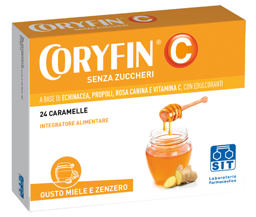 CORYFIN C SENZA ZUCCHERO MIELE ZENZERO 24 CARAMELLE - latuafarmacia.org