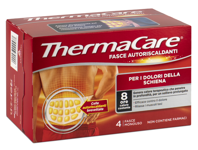 FASCIA AUTORISCALDANTE A CALORE TERAPEUTICO THERMACARE SCHIENA 4 PEZZI - latuafarmacia.org