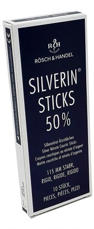 MATITA CAUSTICA SILVERIN NITRATO D'ARGENTO 50% RIGIDA LUNGHEZZA 115 MM 10 PEZZI - latuafarmacia.org