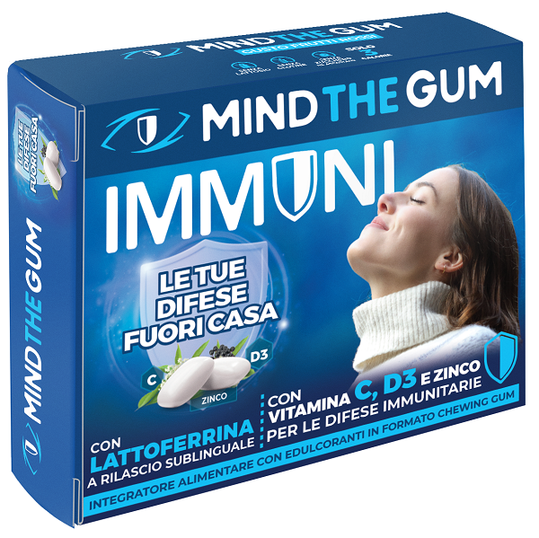 MIND THE GUM IMMUNI CON LATTOFERRINA 18 GOMME CONFETTATE SENZA ZUCCHERO - latuafarmacia.org