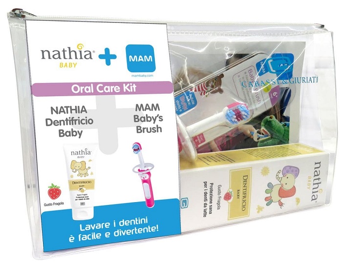 ORAL CARE KIT FEMMINA 1 DENTIFRICIO BABY NATHIA 50 ML + 1 MAM BABY'S BRUSH - latuafarmacia.org