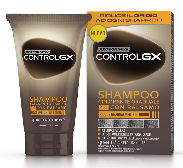 JUST FOR MEN CONTROL GX SHAMPOO COLORANTE GRADUALE 2 IN 1 CON BALSAMO 150 ML - latuafarmacia.org