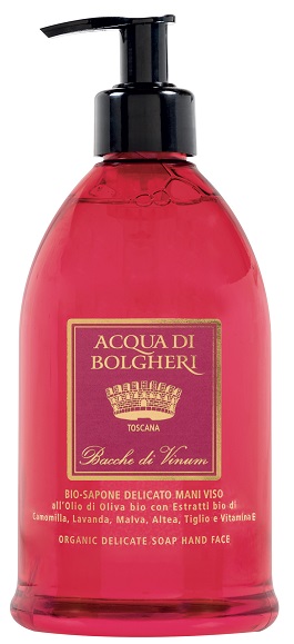 ACQUA DI BOLGHERI SAPONE DELICATO BIO BACCHE DI VINUM 500 ML - latuafarmacia.org