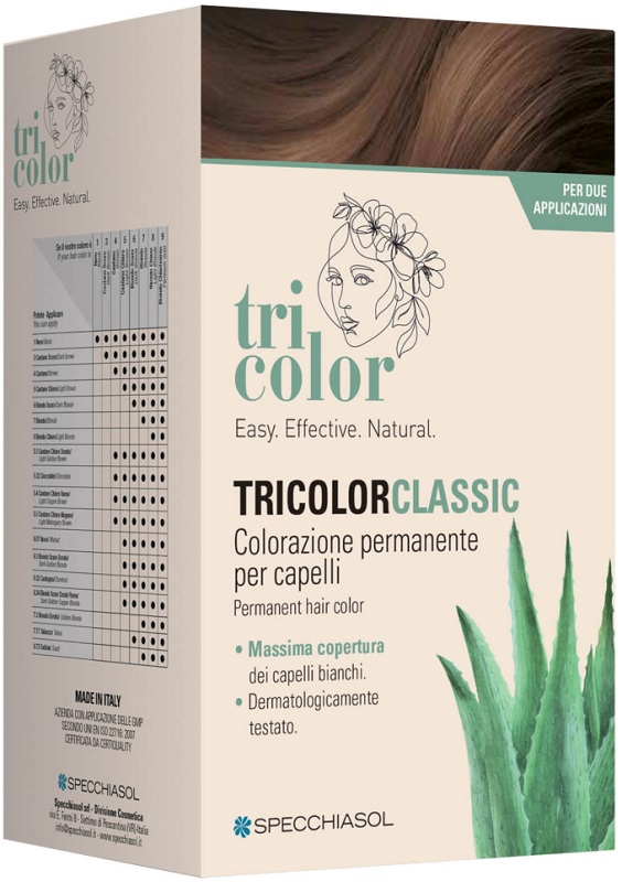 TRICOLOR CLASSIC 7 BIONDO 2 TUBI 50 ML + 2 SHAKER 50 ML + 4 BUSTINE 8 ML - latuafarmacia.org